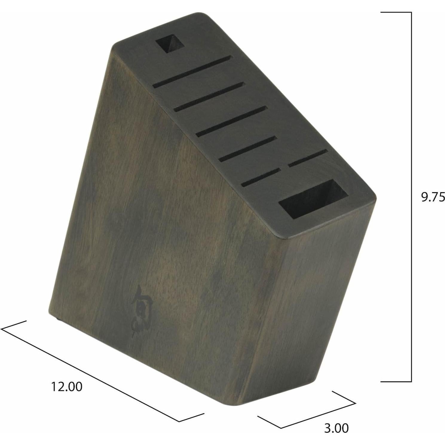 Bloque de cuchillos angulado Shun de madera para 8 piezas
