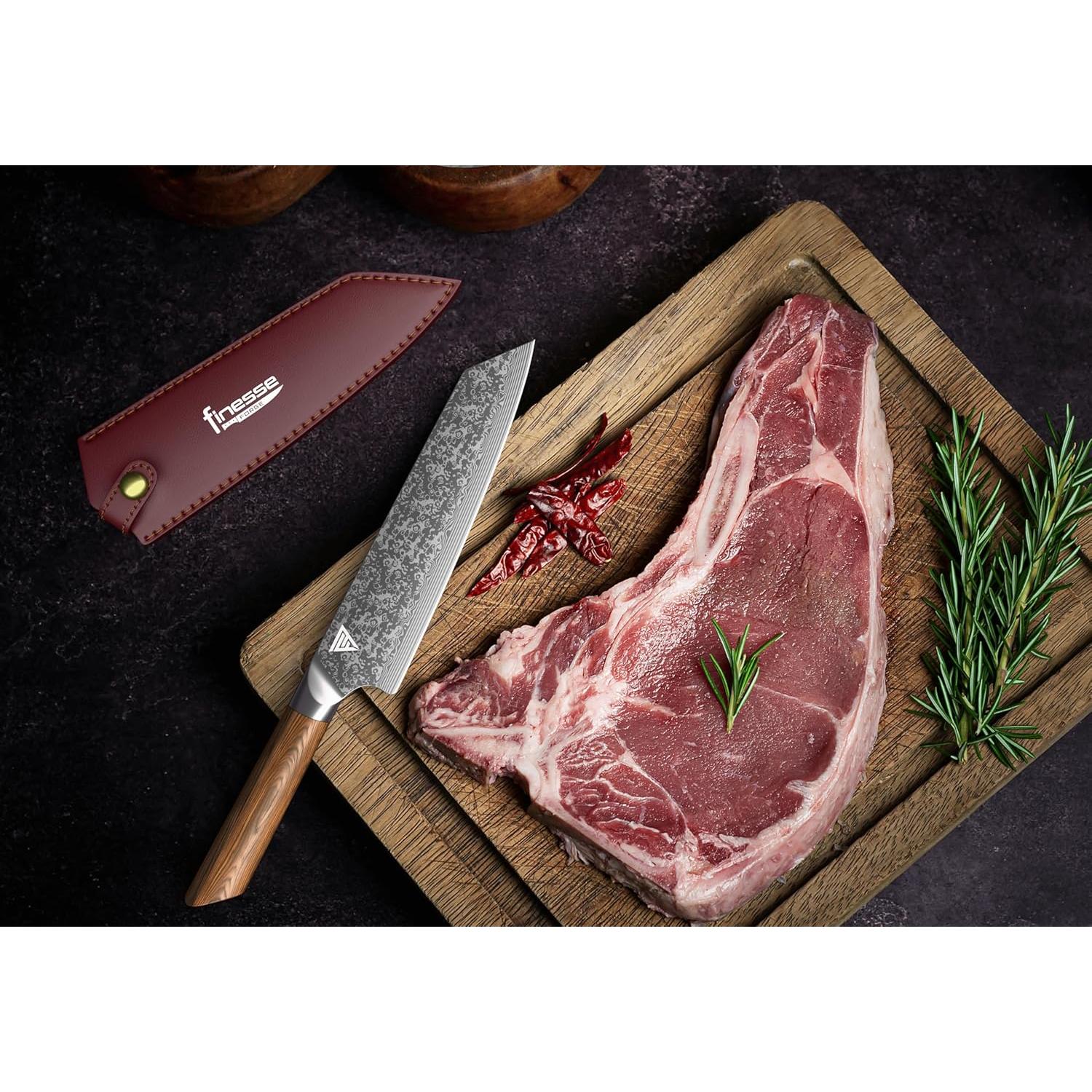 Cuchillo de Chef Finesse Forge 20.32 cm Acero Damasco Premium