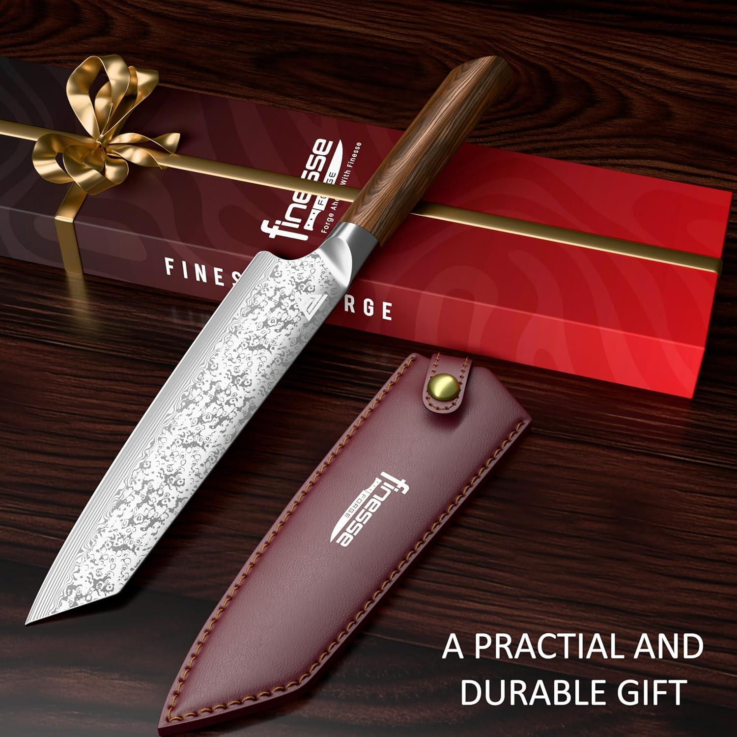 Cuchillo de Chef Finesse Forge 20.32 cm Acero Damasco Premium