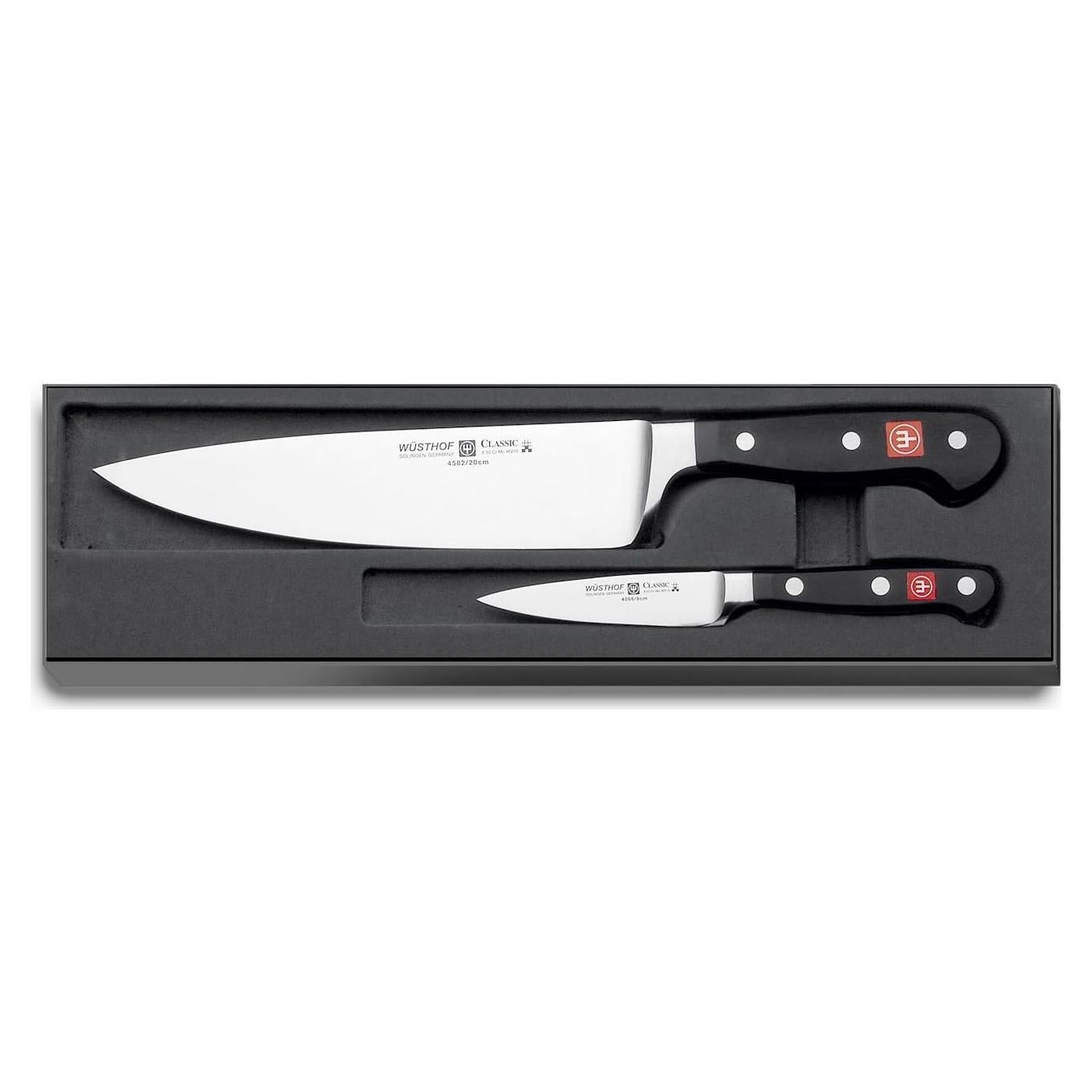 Set de Cuchillos Wüsthof Clásico 2 Piezas - Cuchillo de Pelar 8.89 cm y Chef 20.32 cm