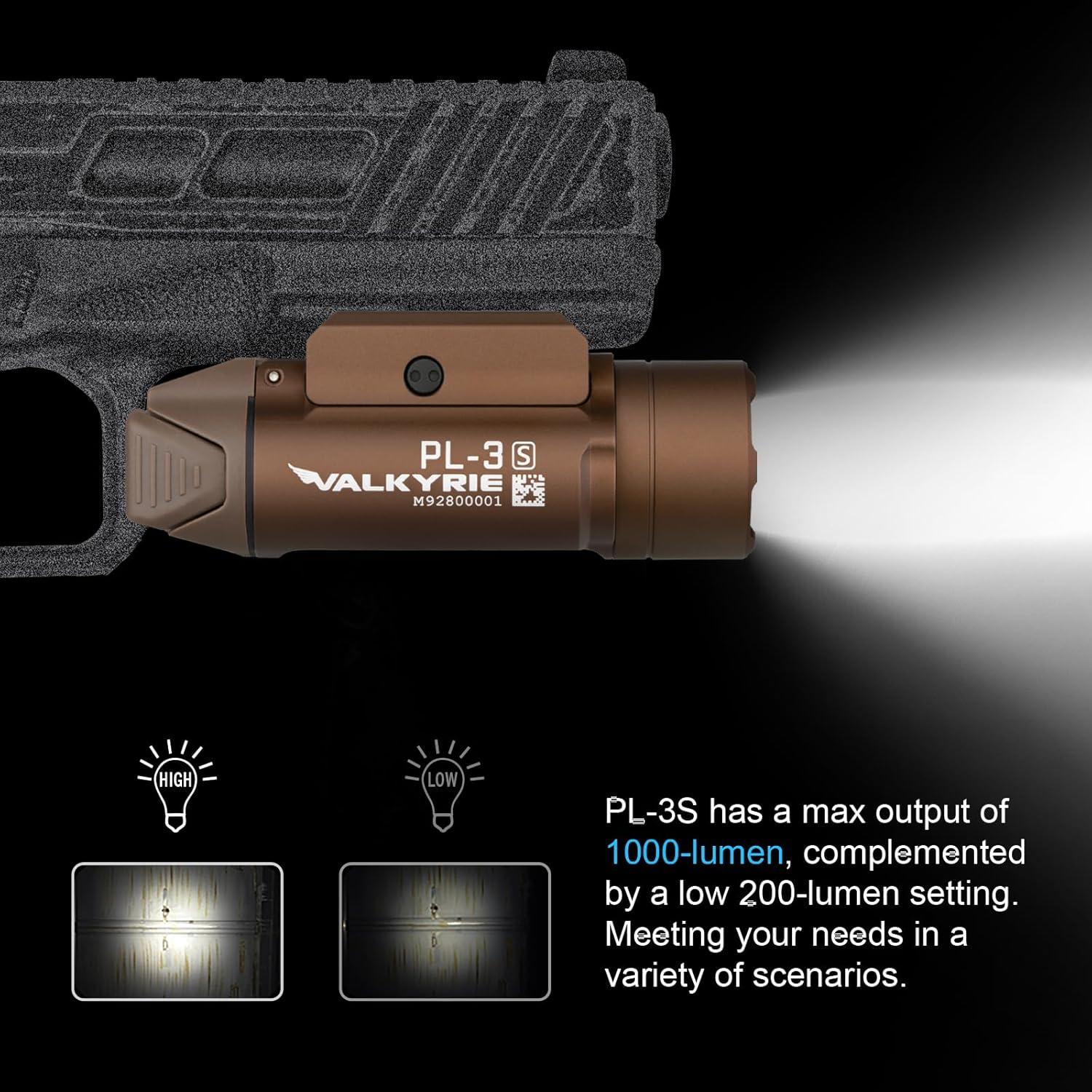 OLIGHT PL-3S Valkyrie 1000 Lúmenes Luz Táctica LED Negra