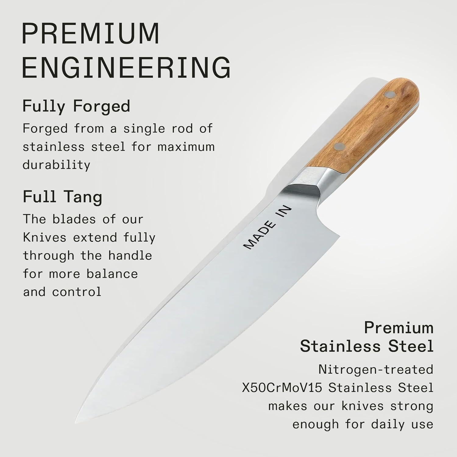 Cuchillo de Chef Made In 21.6 cm Acero Inoxidable Mango Olivo