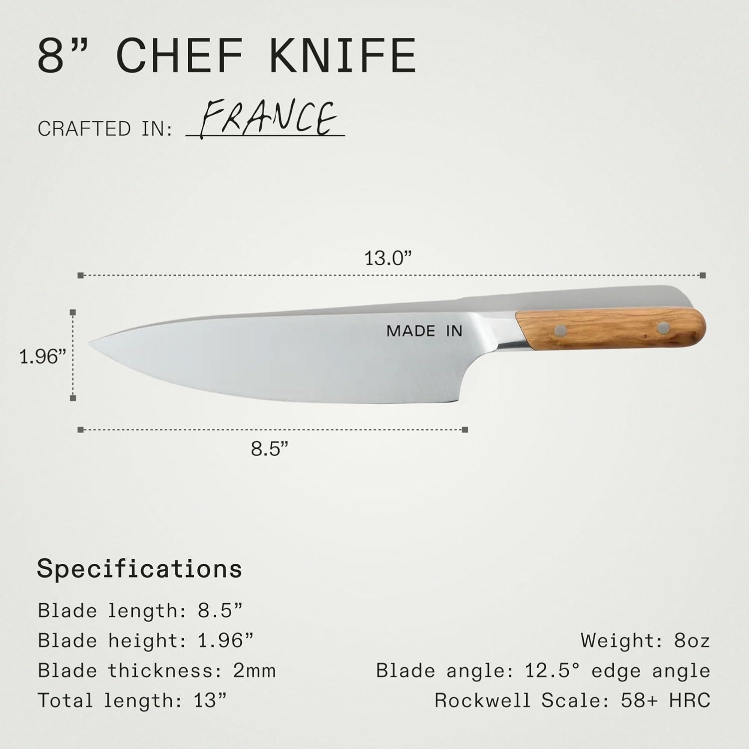 Cuchillo de Chef Made In 21.6 cm Acero Inoxidable Mango Olivo