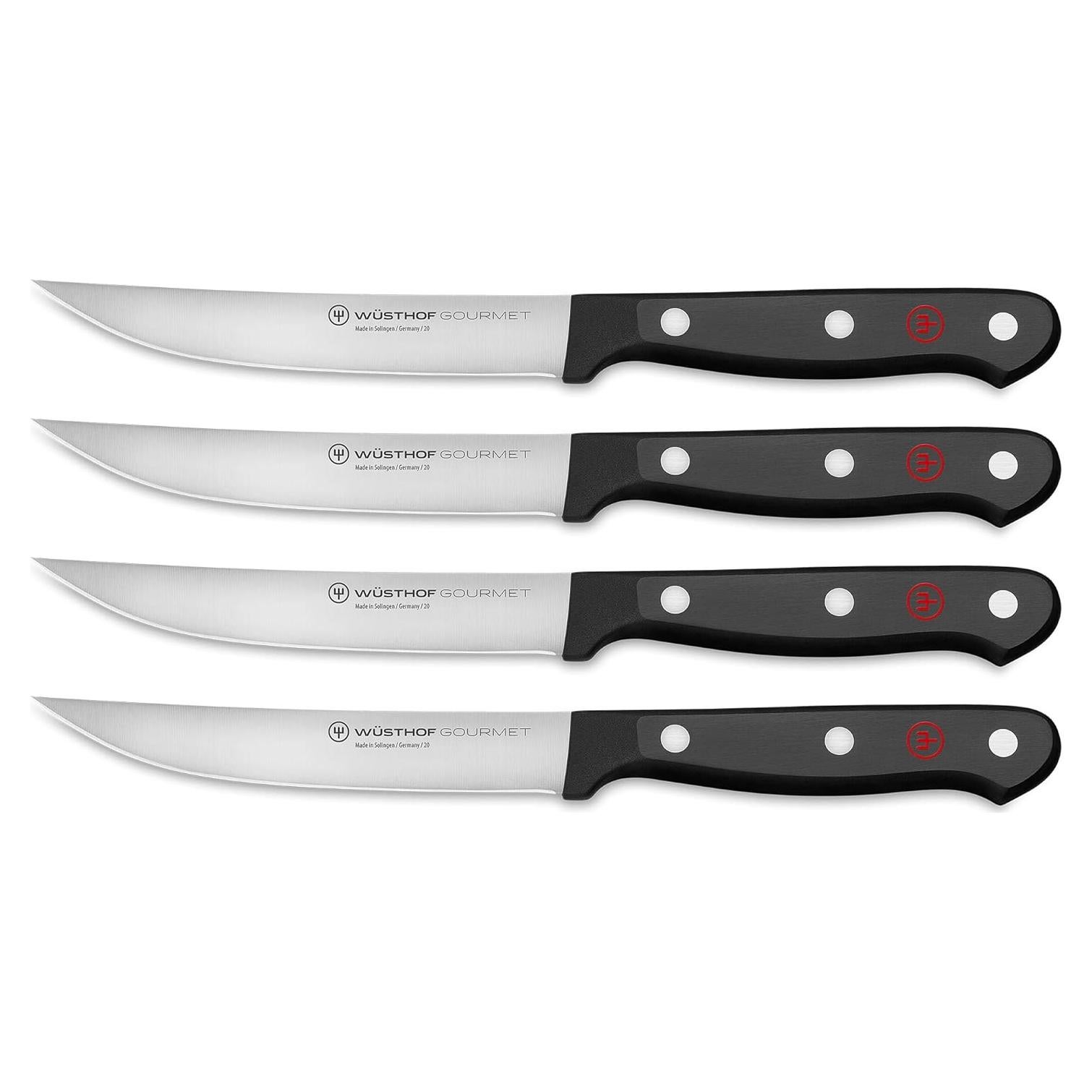Juego de cuchillos de carne WÜSTHOF Gourmet 4 piezas negro