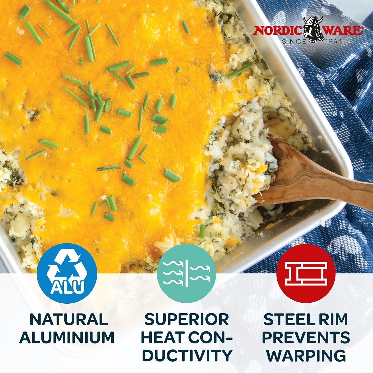 Bandeja para Pasteles Nordic Ware 9x13 cm con Tapa de Aluminio