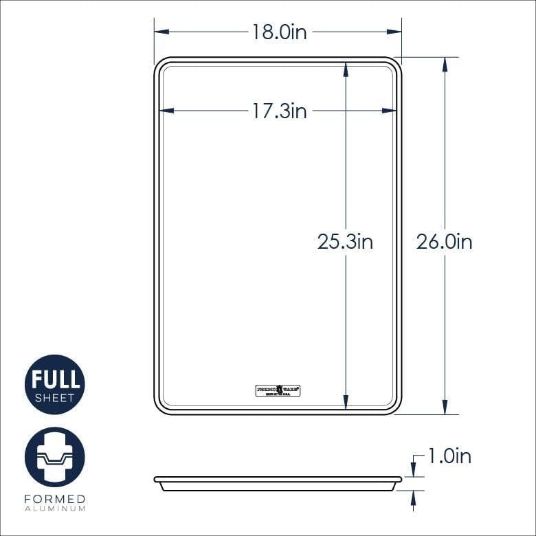 Bandeja de Horno Comercial Nordic Ware 66 x 46 cm - Paquete de 2
