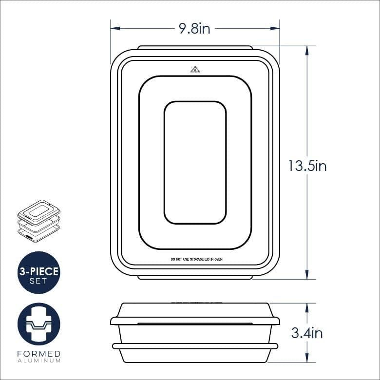 Juego de Hornear Nordic Ware 3 Piezas Aluminio 33x23 cm
