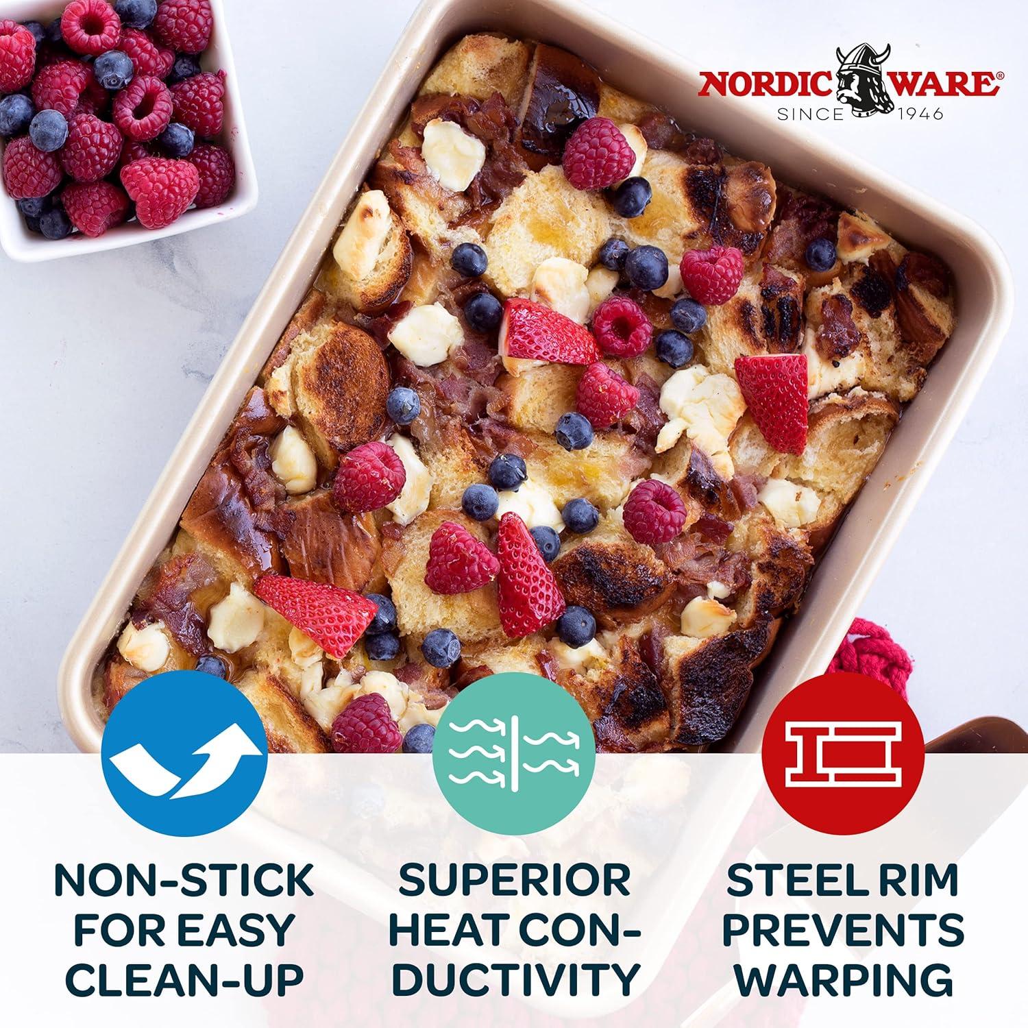 Sartén Antiadherente para Pasteles Nordic Ware 23x33 cm Plata