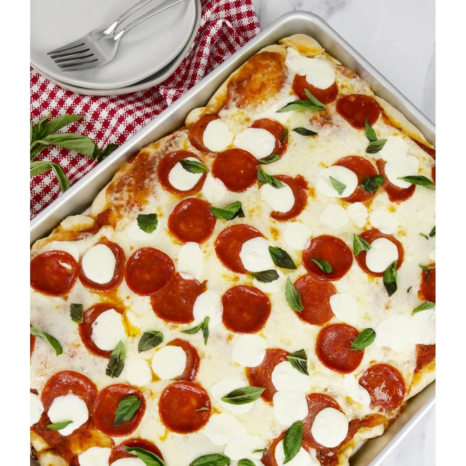 Bandeja para Hornear USA Pan Media Hoja Acero Aluminizado