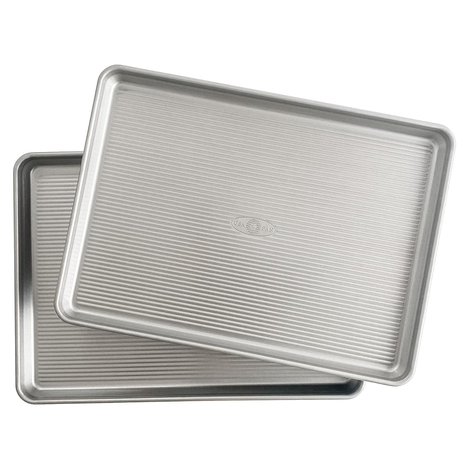 Juego de 2 bandejas para hornear aluminio USA Pan 45x32 cm