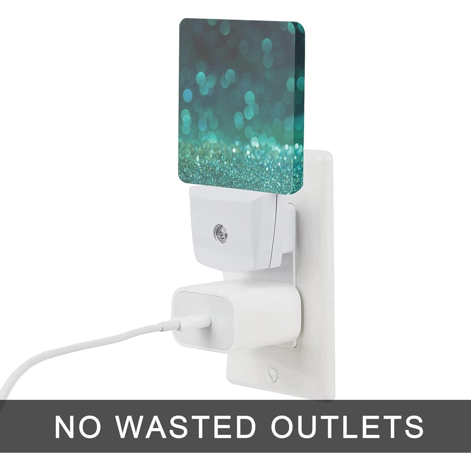 Luz Nocturna LED Oeaskly Verde Brillante 0.5W Sensor Automático