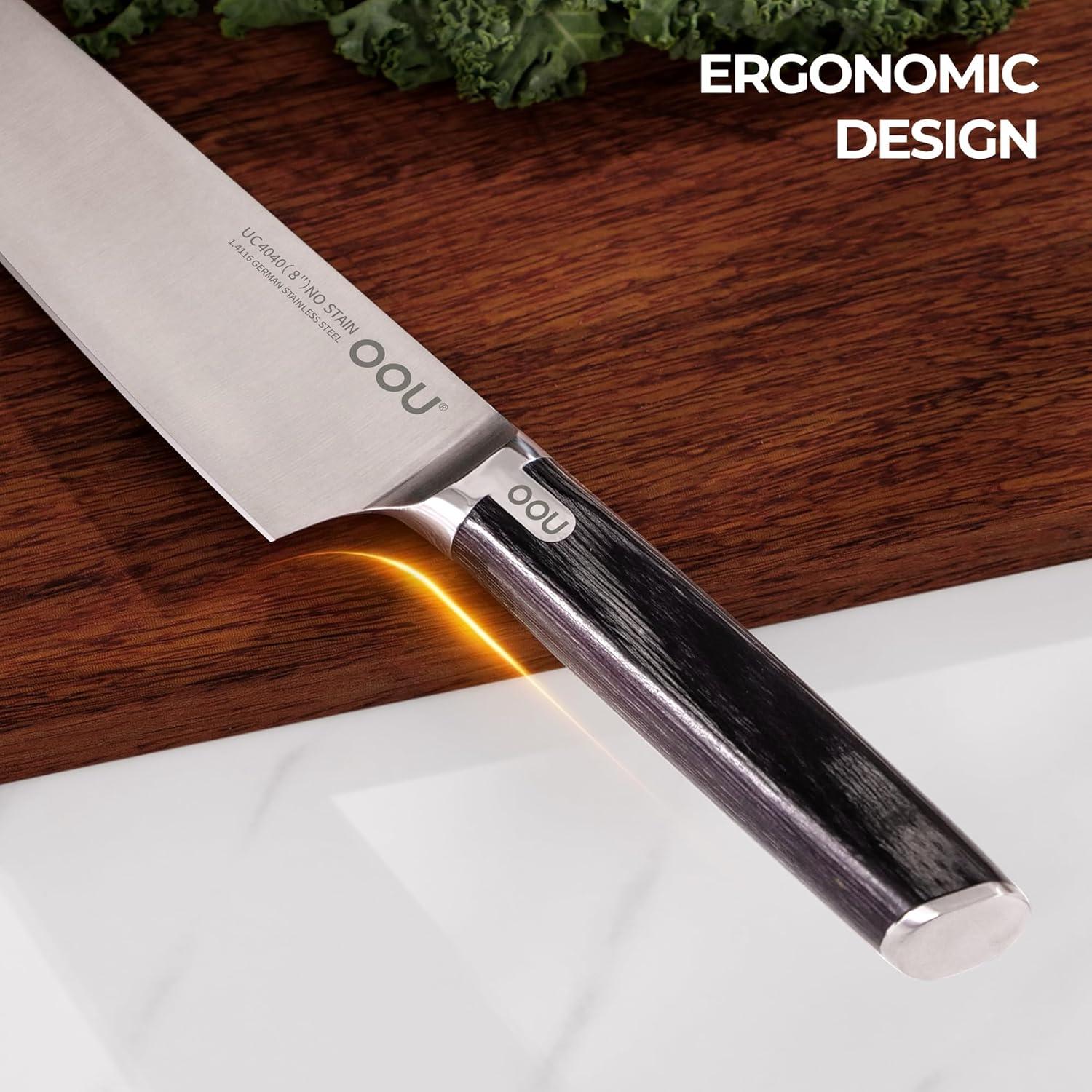 Cuchillo de Chef OOU 20.32 cm Acero Alemán 1.4116 Ultra Afilado
