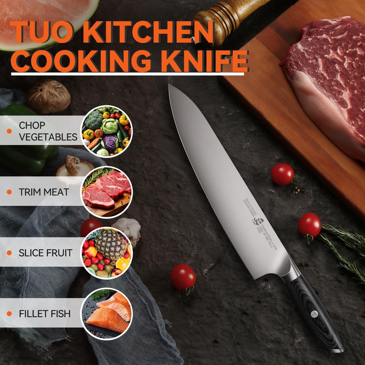 Cuchillo de Chef TUO 25.4 cm Acero Alemán Pakkawood Profesional