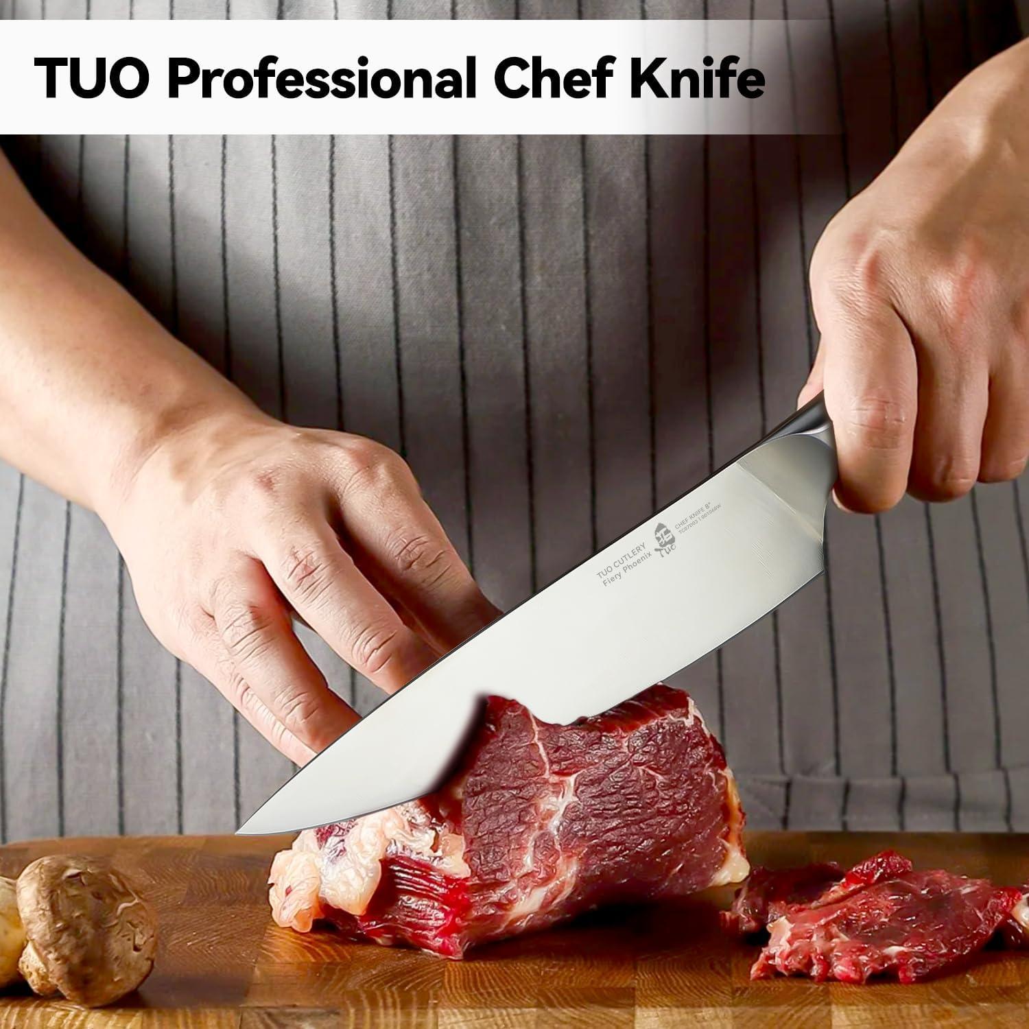 Cuchillo de Chef TUO 20 cm Acero Alto Carbono Pakkawood