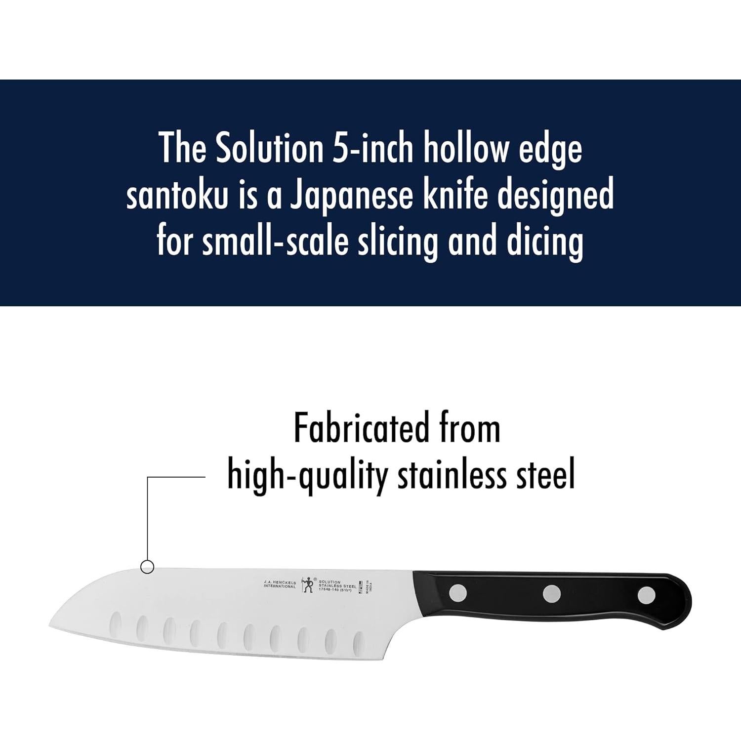 Cuchillo Santoku HENCKELS 14 cm Acero Inoxidable Negro