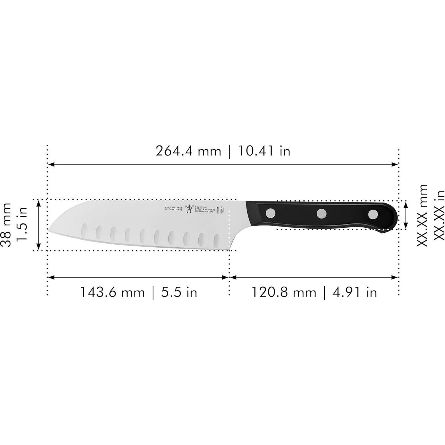 Cuchillo Santoku HENCKELS 14 cm Acero Inoxidable Negro