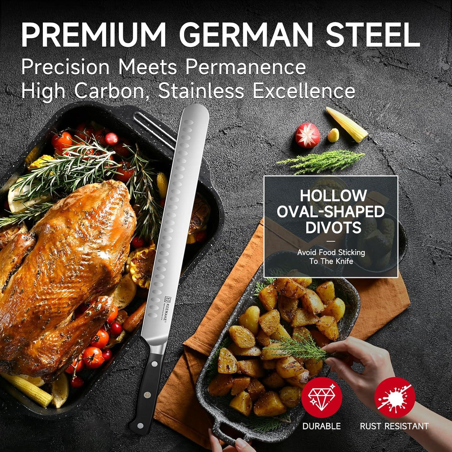 Cuchillo de Tallar KEEMAKE 30 cm Acero Alemán Mango Ergonómico