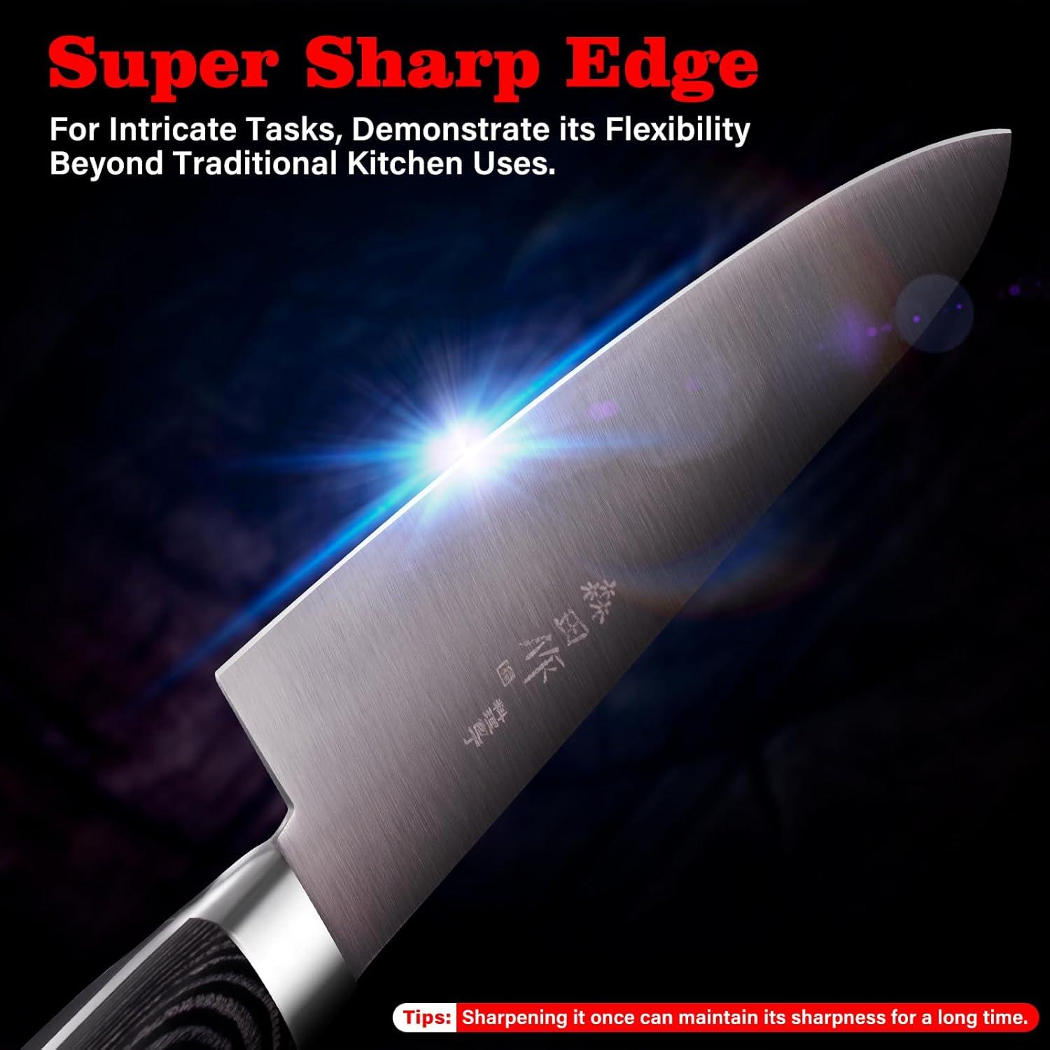 Cuchillo de Chef Japonés Sumteene 24.1 cm Mango Ergonómico