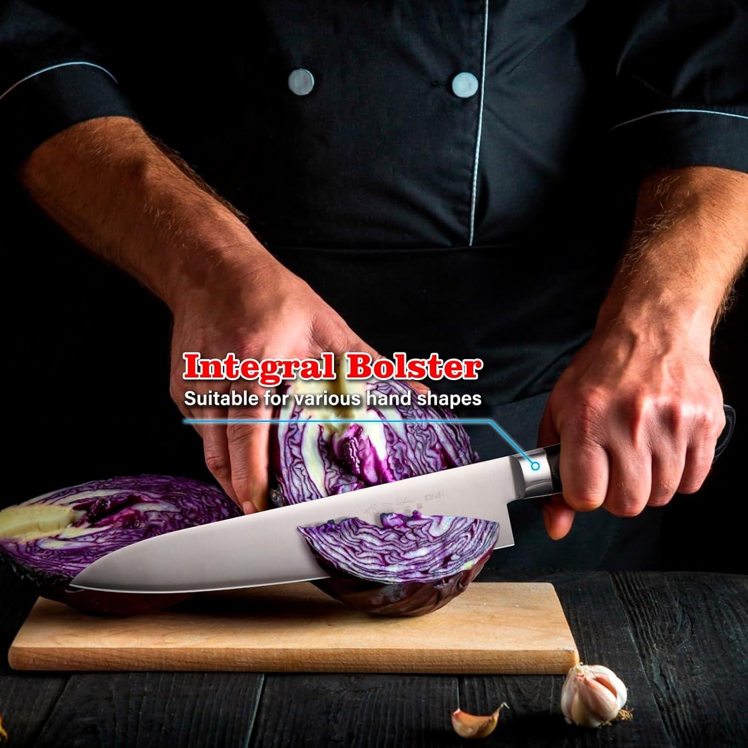 Cuchillo de Chef Japonés Sumteene 24.1 cm Mango Ergonómico