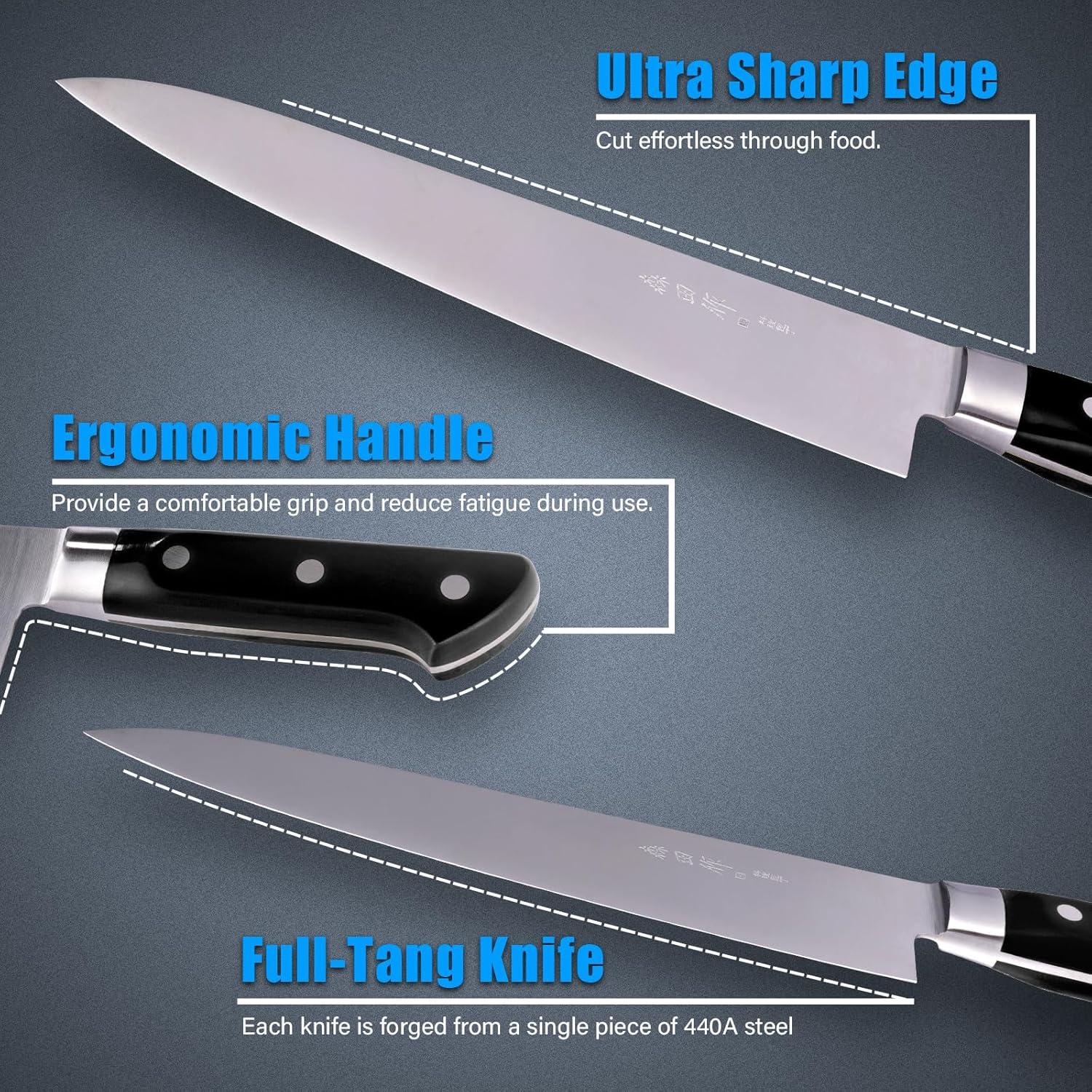 Cuchillo de Chef Japonés Sumteene 24.1 cm Mango Ergonómico