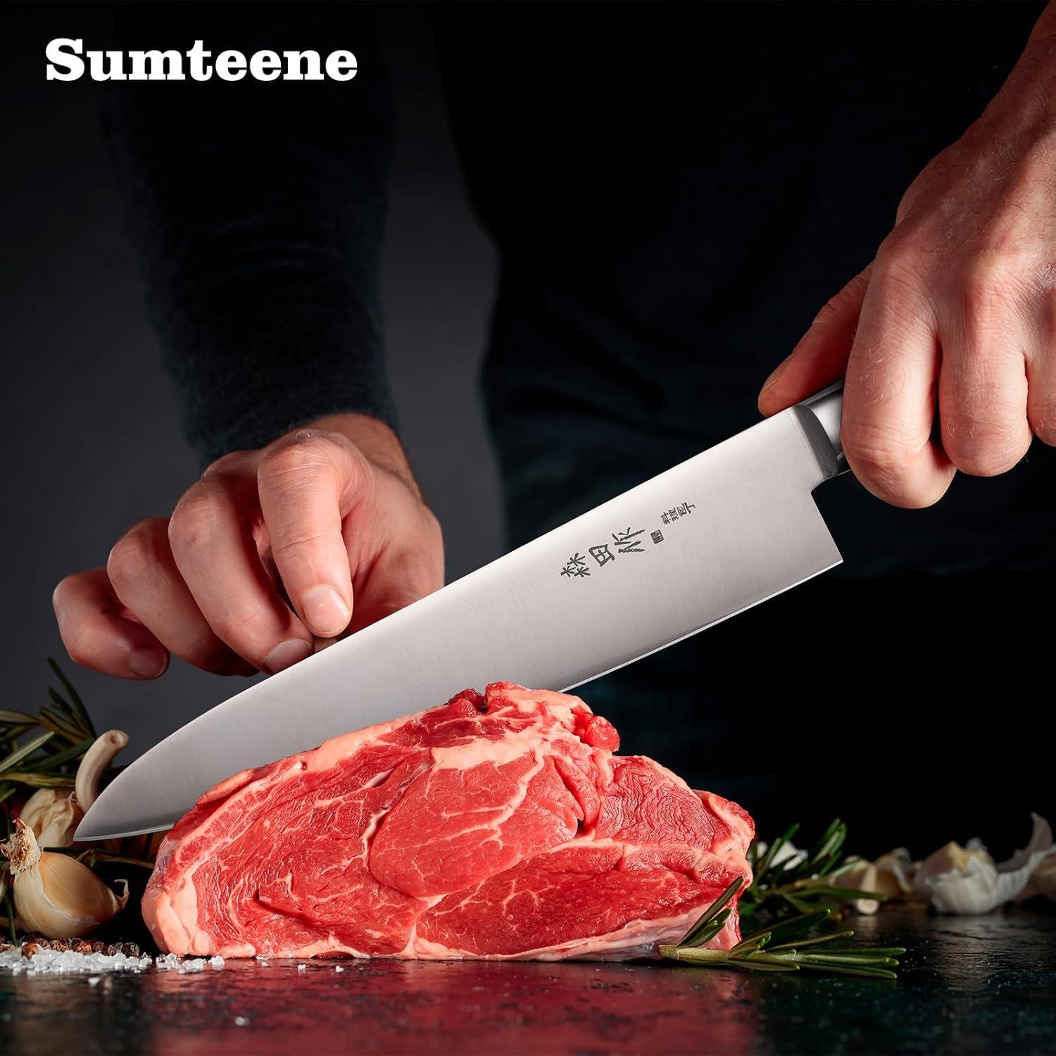 Cuchillo de Chef Japonés Sumteene 24.1 cm Mango Ergonómico