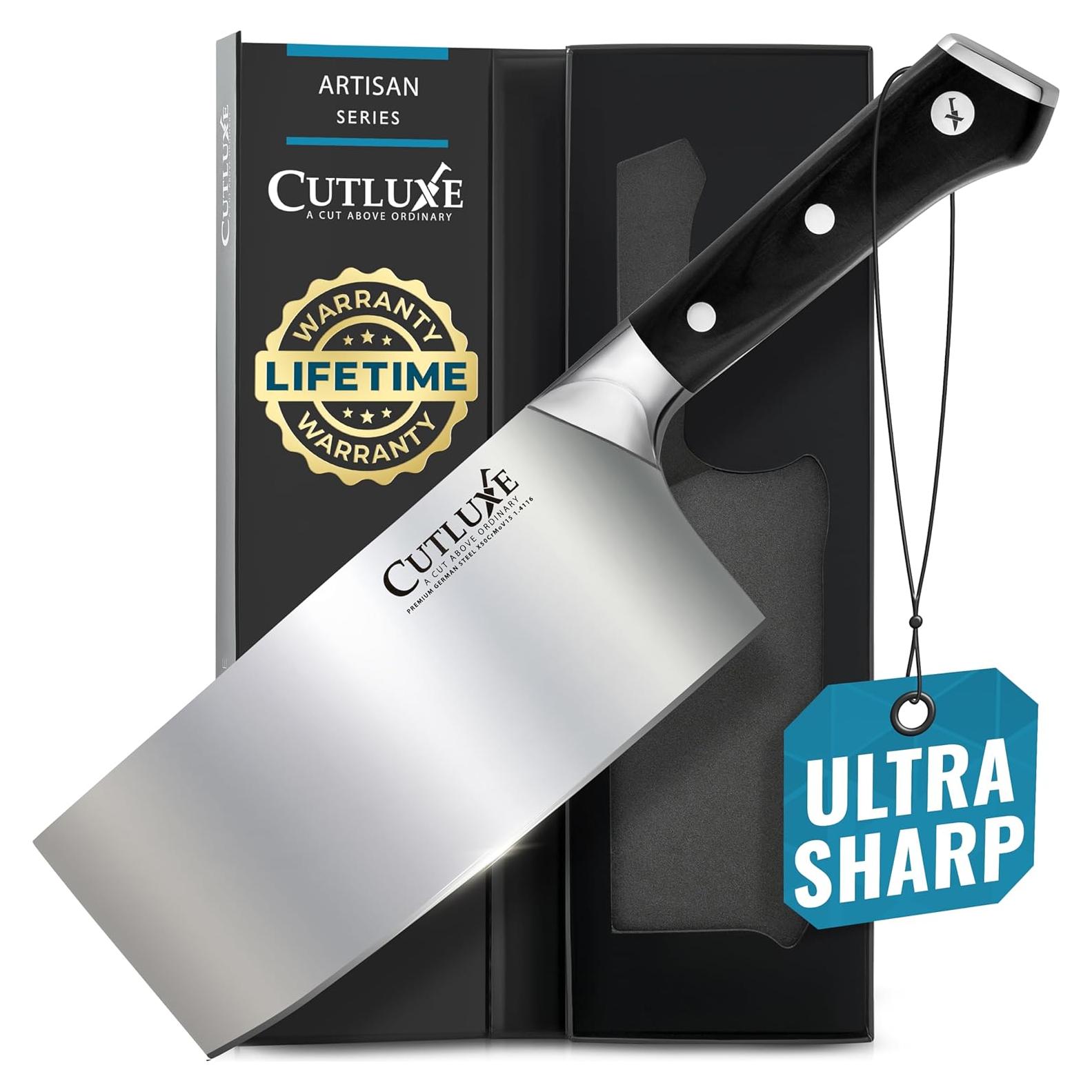 Cuchillo Cleaver Cutluxe 17.78 cm Acero Alemán Mango Ergonómico