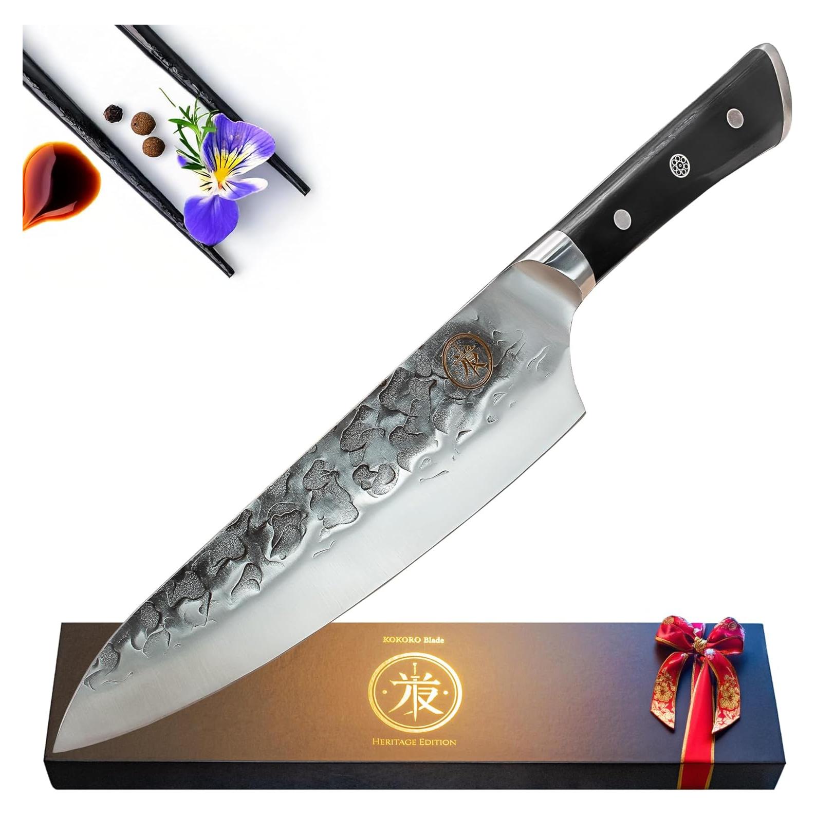 Cuchillo de Chef KOKORO 20.32 cm Forjado a Mano Full Tang