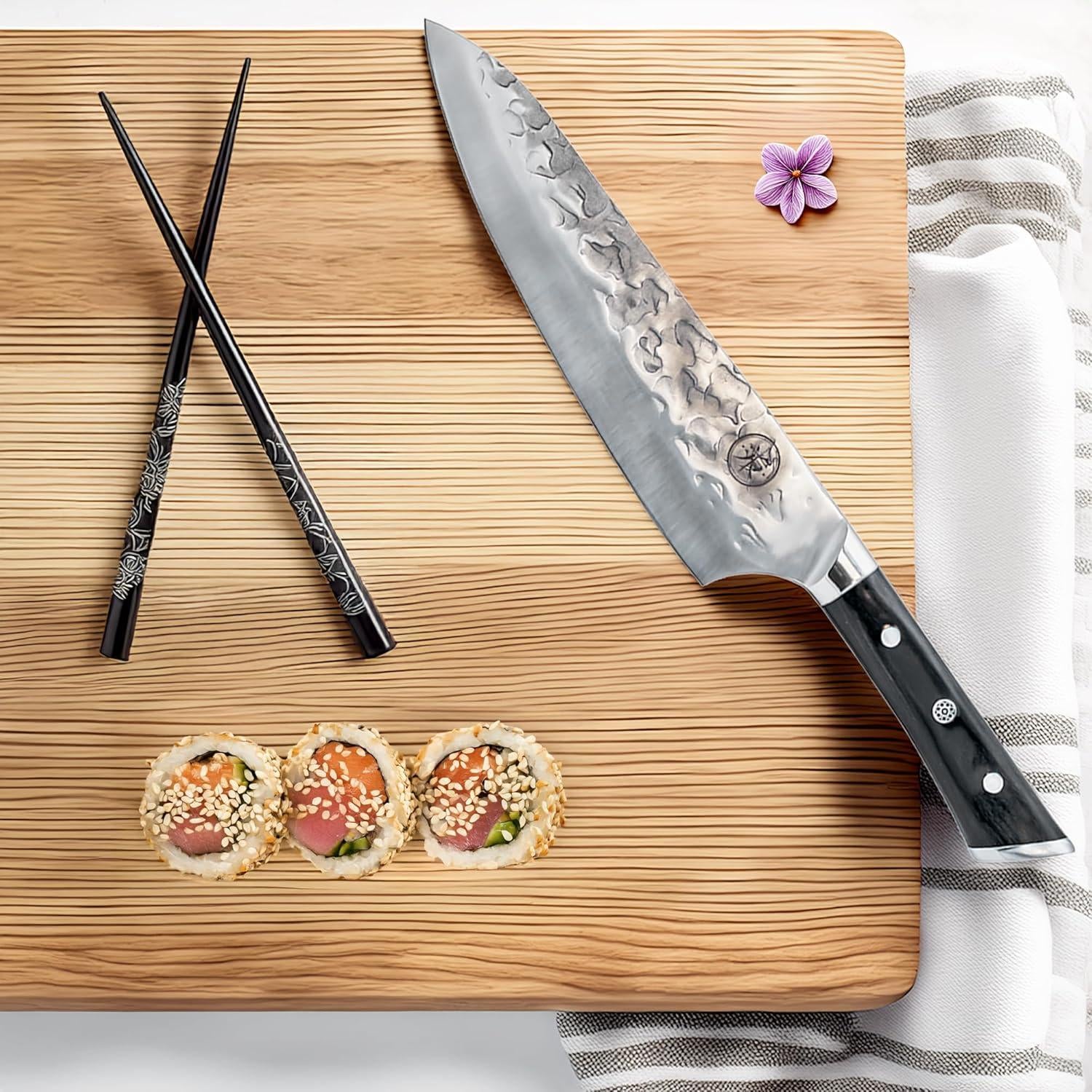 Cuchillo de Chef KOKORO 20.32 cm Forjado a Mano Full Tang