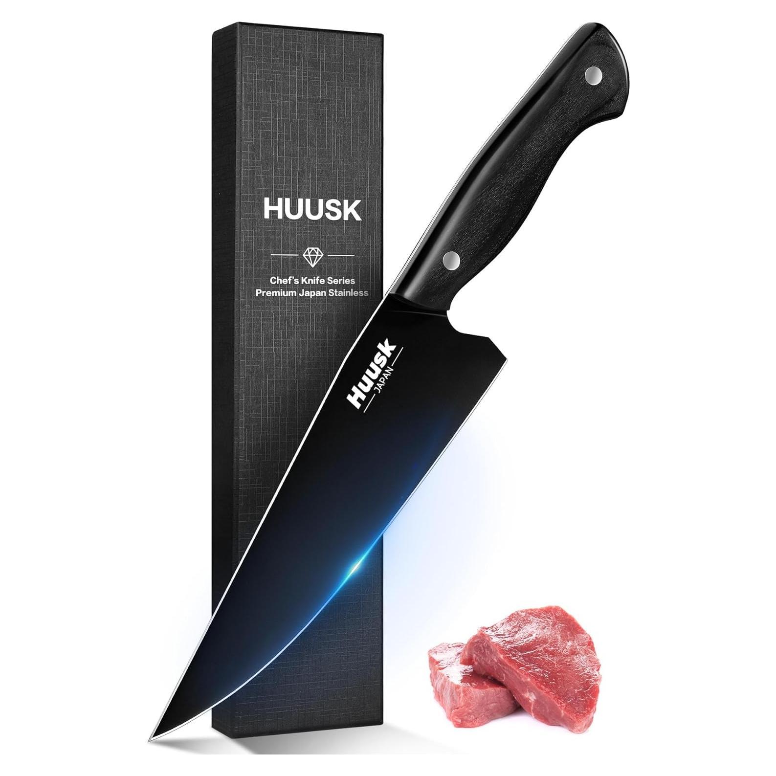 Cuchillo de Chef Japonés Huusk 20.32cm Acero Inoxidable Negro