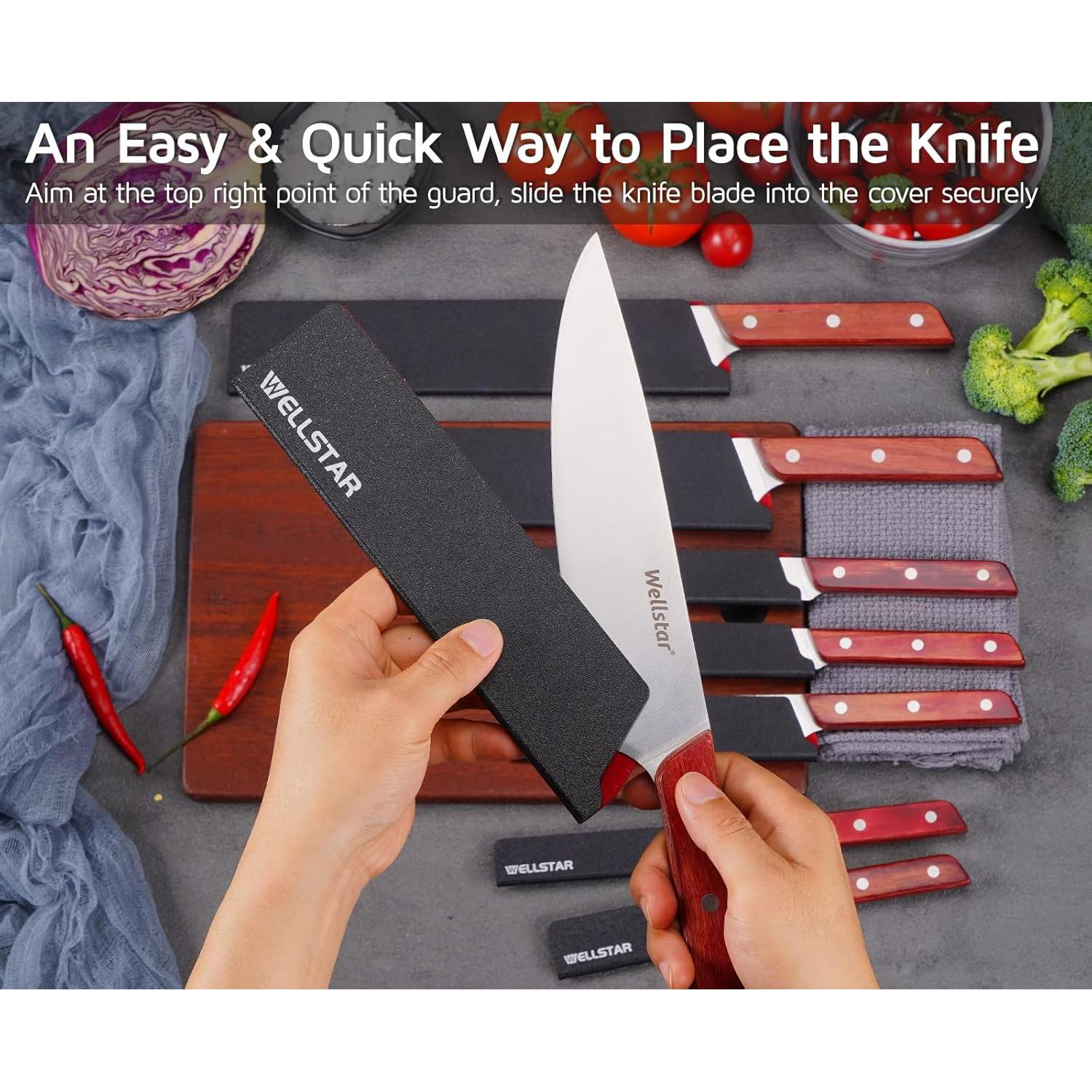 Juego de 8 Protectores de Cuchillos WELLSTAR - ABS Libre de BPA