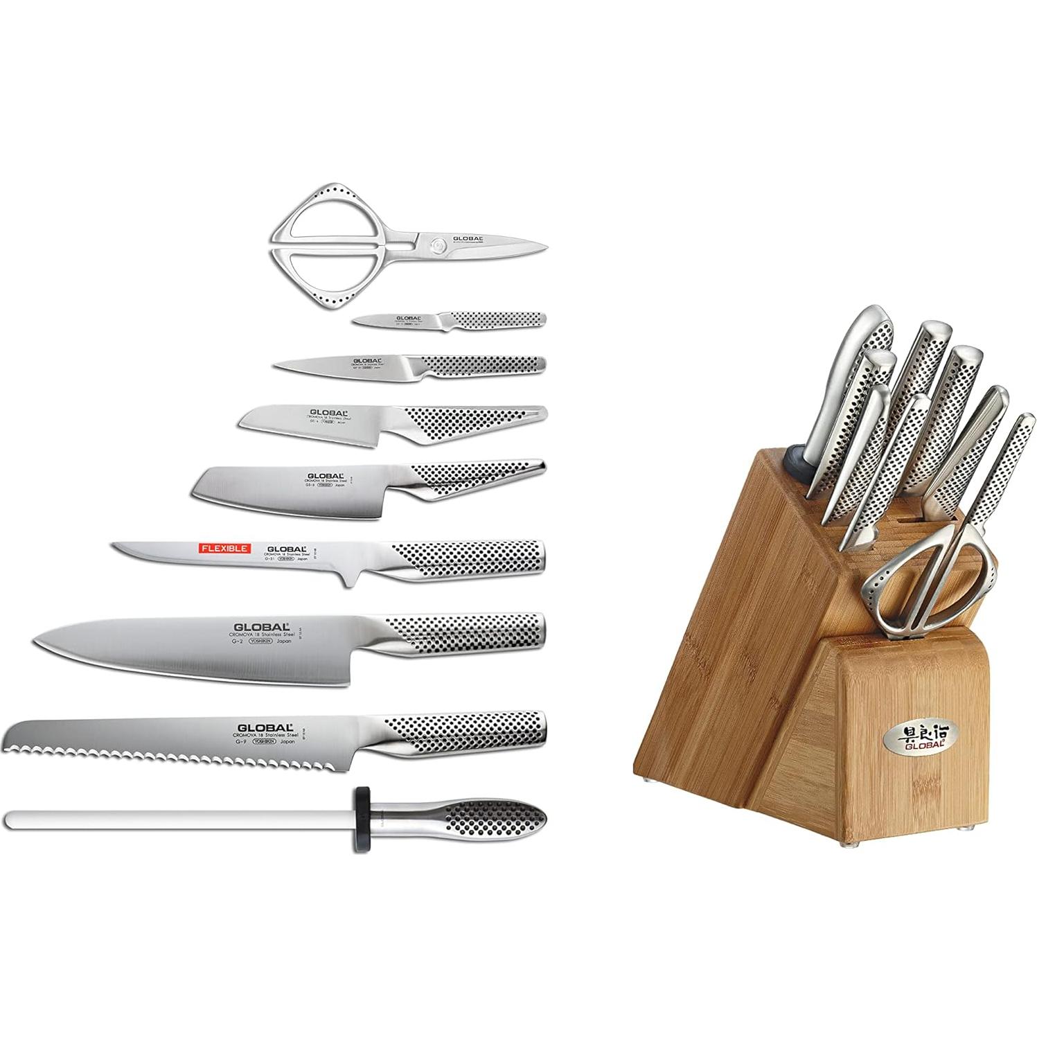 Juego de Cuchillos Global de 10 Piezas - Acero Inoxidable Japonés