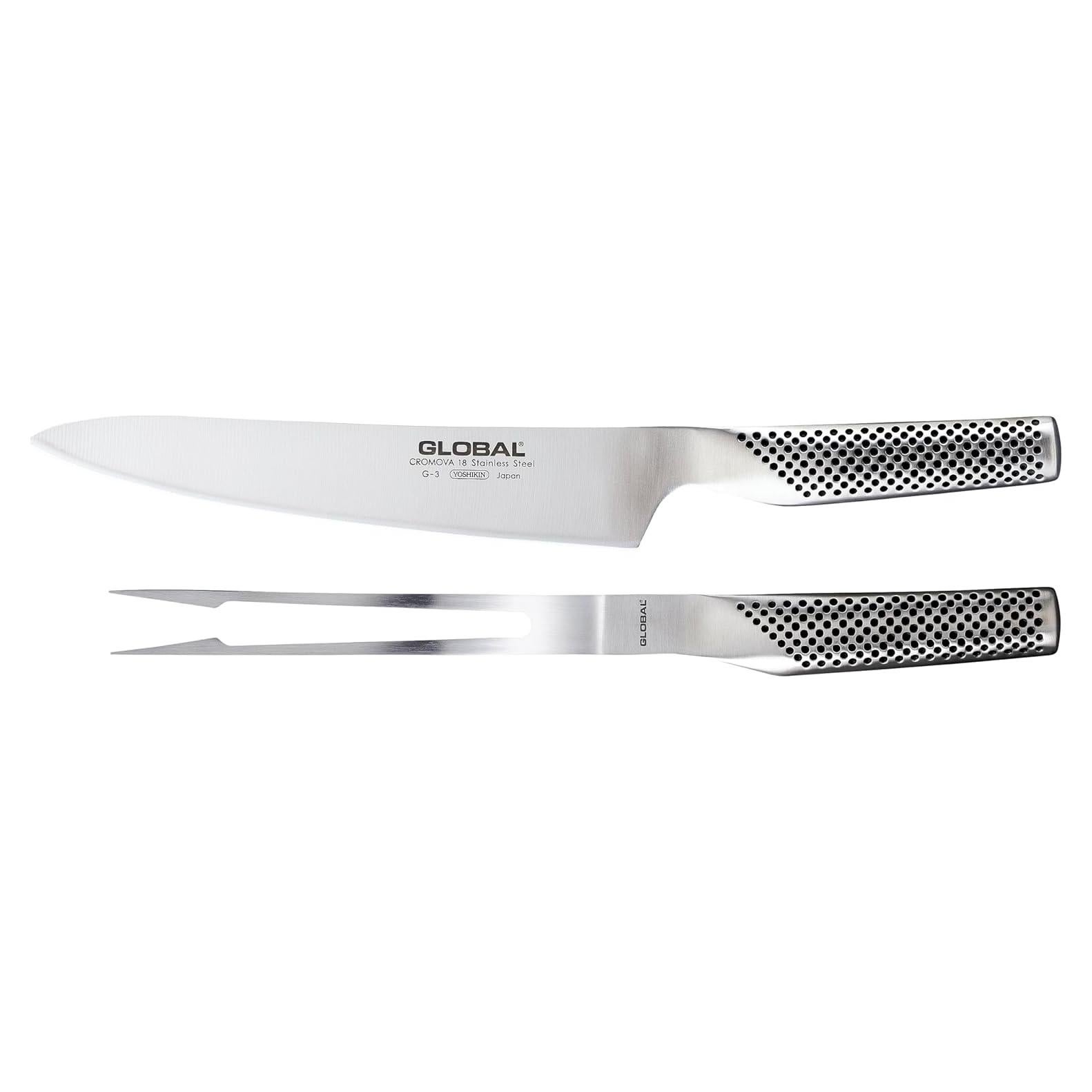 Conjunto de tallado Global G-313 2 piezas acero inoxidable