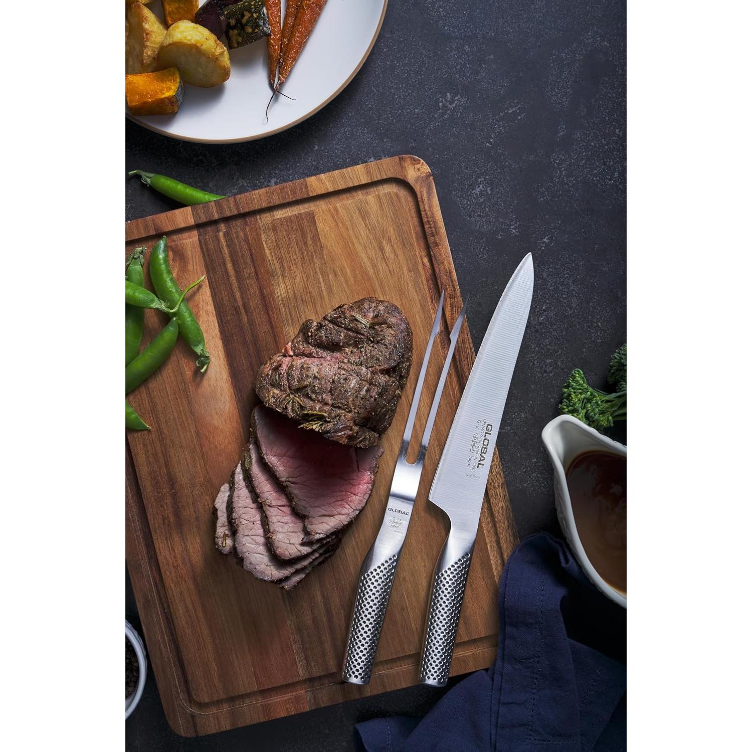 Conjunto de tallado Global G-313 2 piezas acero inoxidable