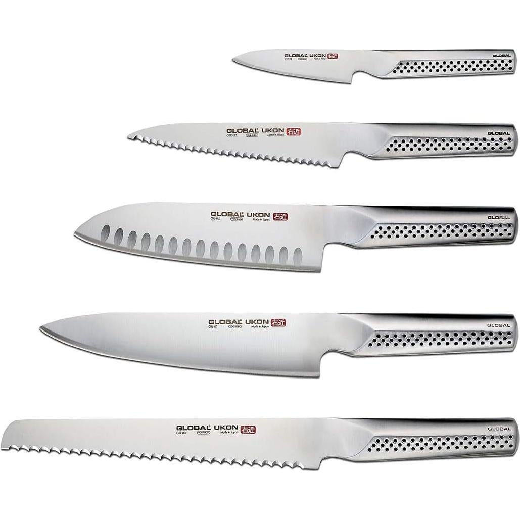 Conjunto de Cuchillos Global Ukon 6 Piezas Acero Japonés