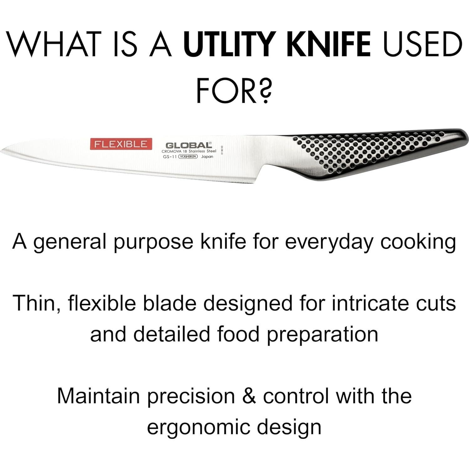 Cuchillo Utility Global GS-11 15.24 cm Acero Inoxidable Japonés