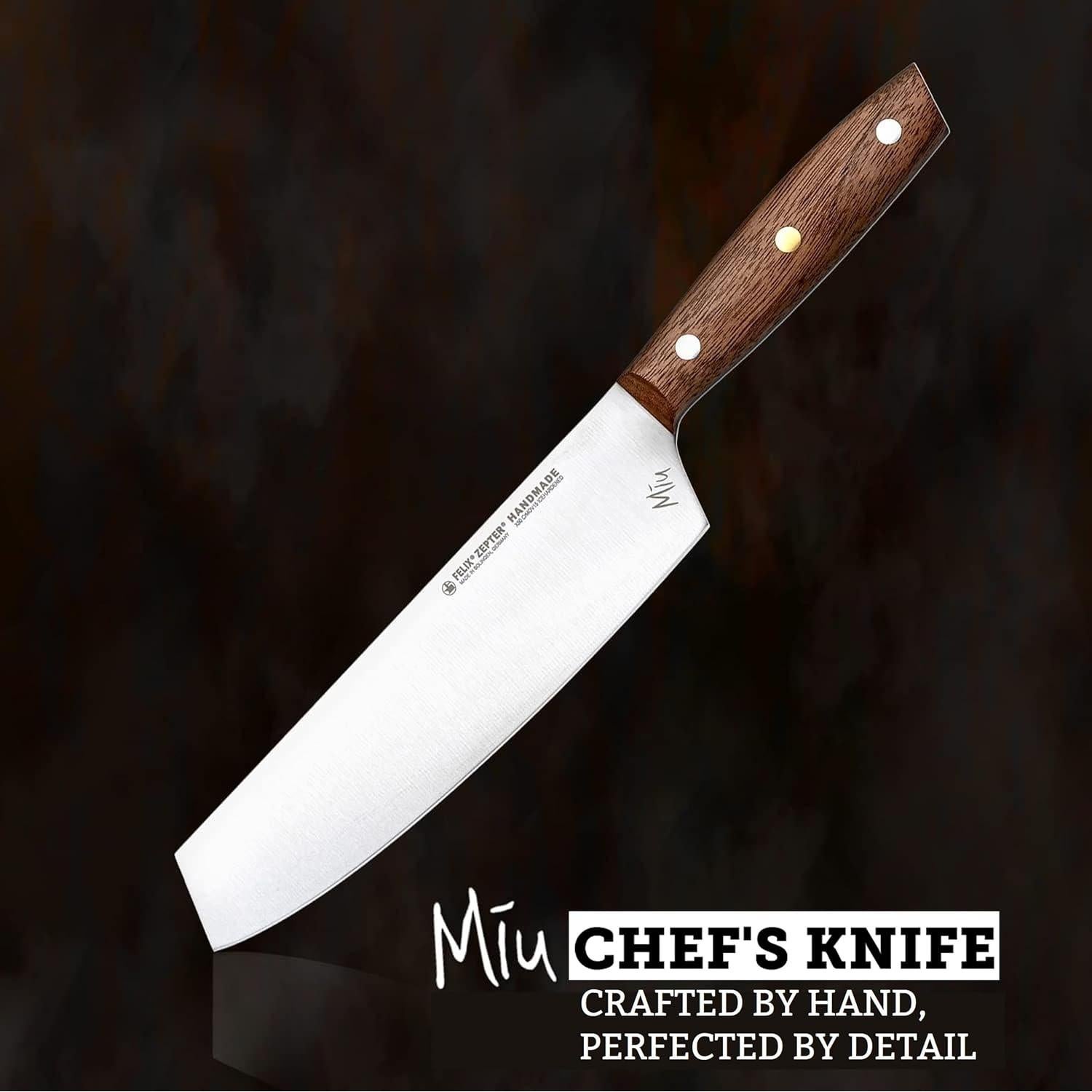 Cuchillo de Chef Felix Zepter MIU 20 cm Acero Solingen Nogal