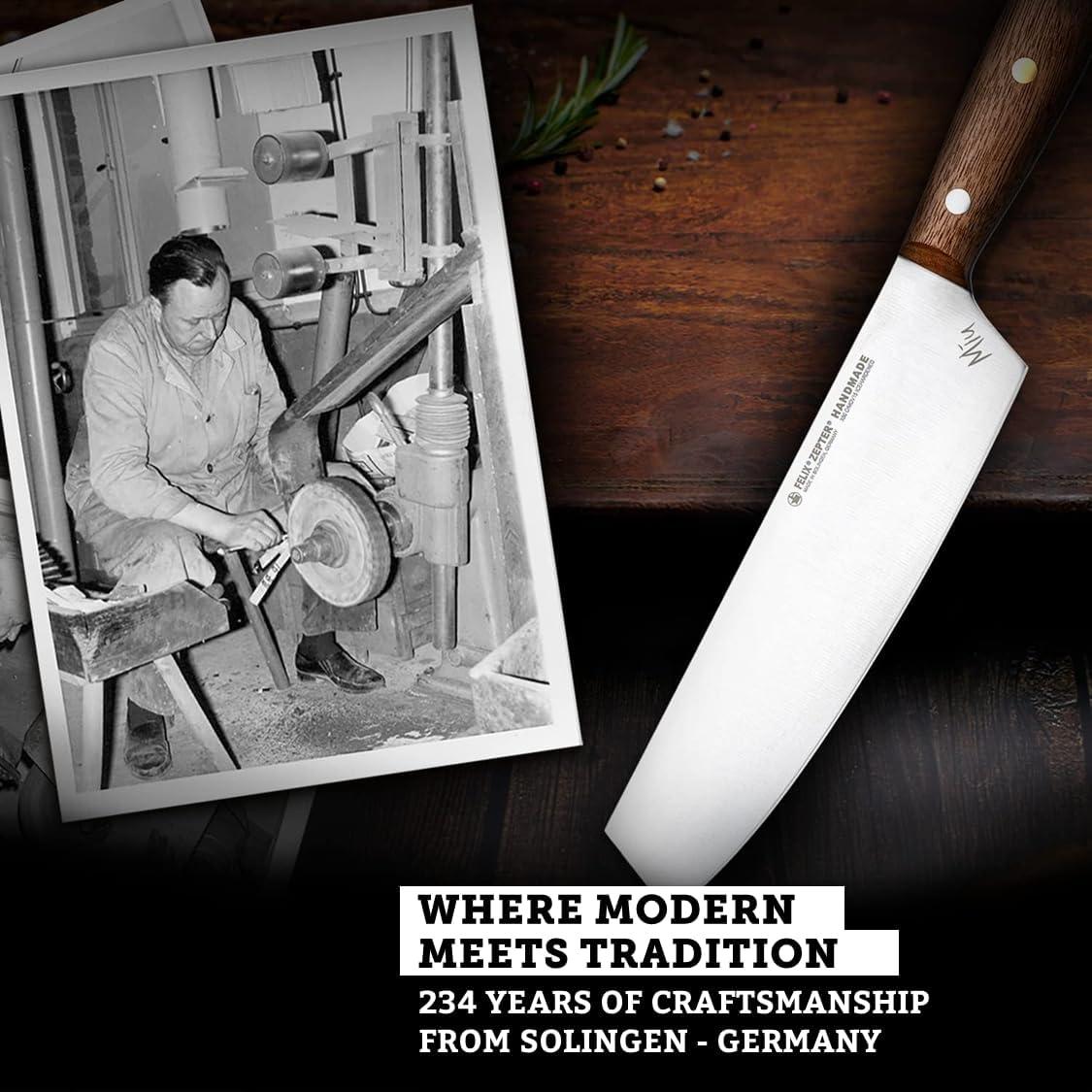 Cuchillo de Chef Felix Zepter MIU 20 cm Acero Solingen Nogal