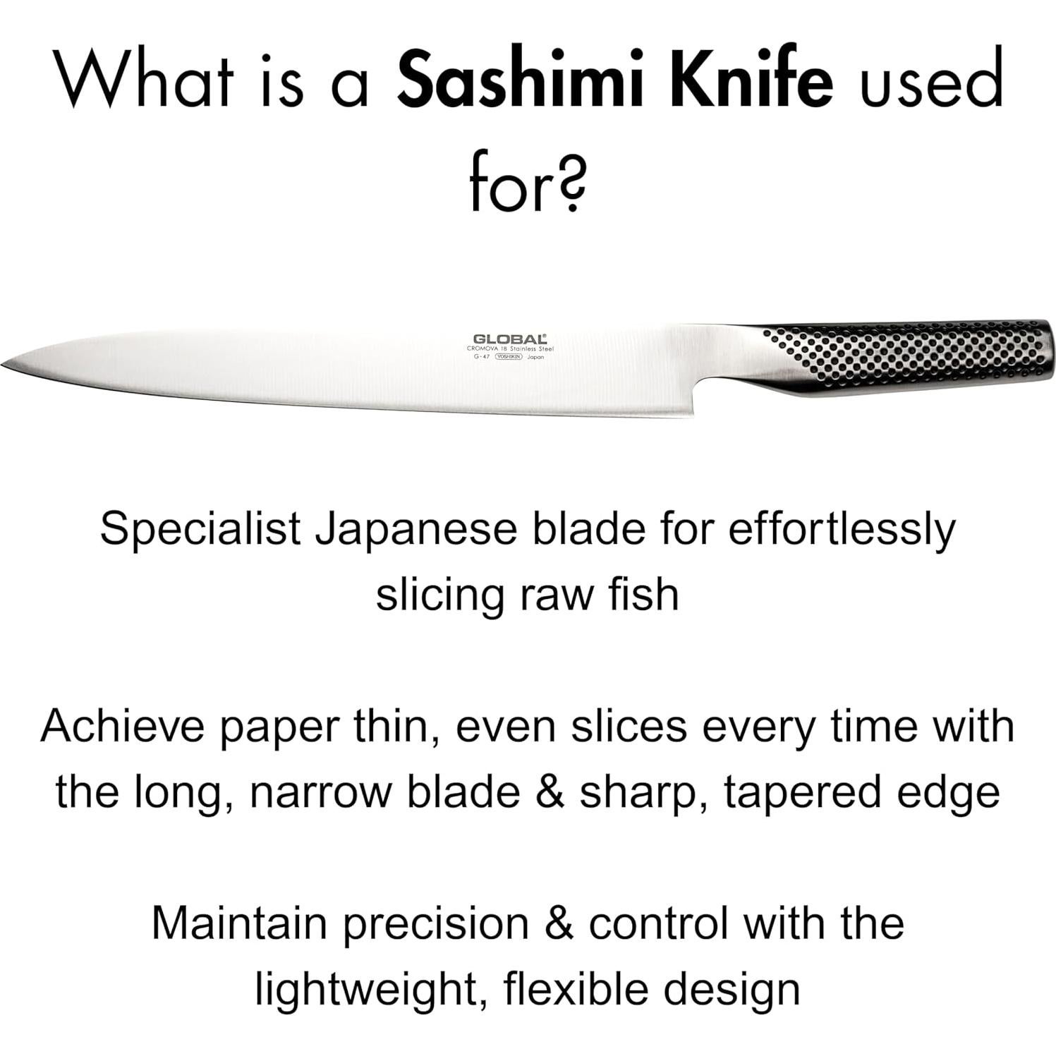 Cuchillo Sashimi Global G-47 25 cm Acero Inoxidable Japonés