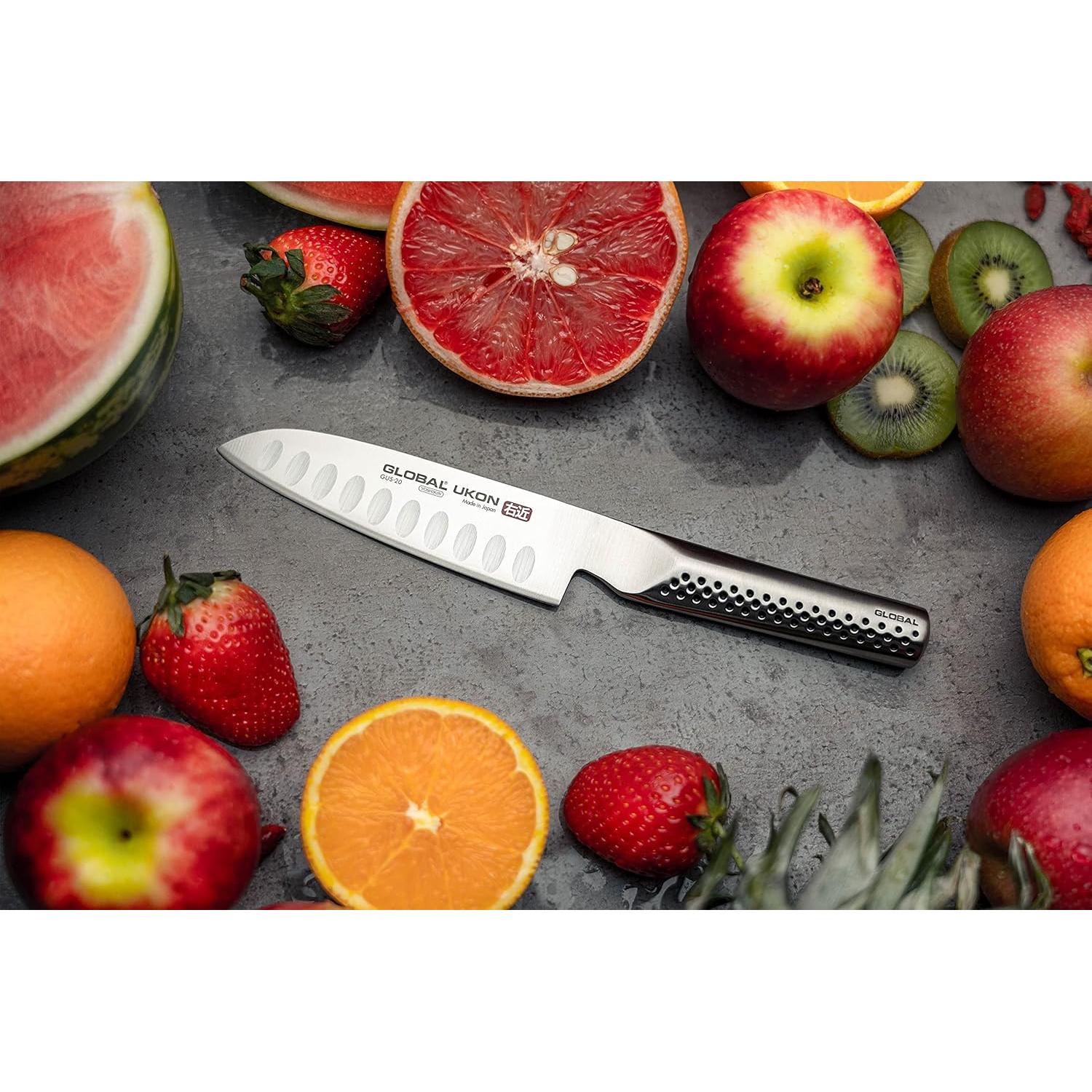 Cuchillo Santoku Global Ukon GUS-20 de 12.7 cm filo hueco