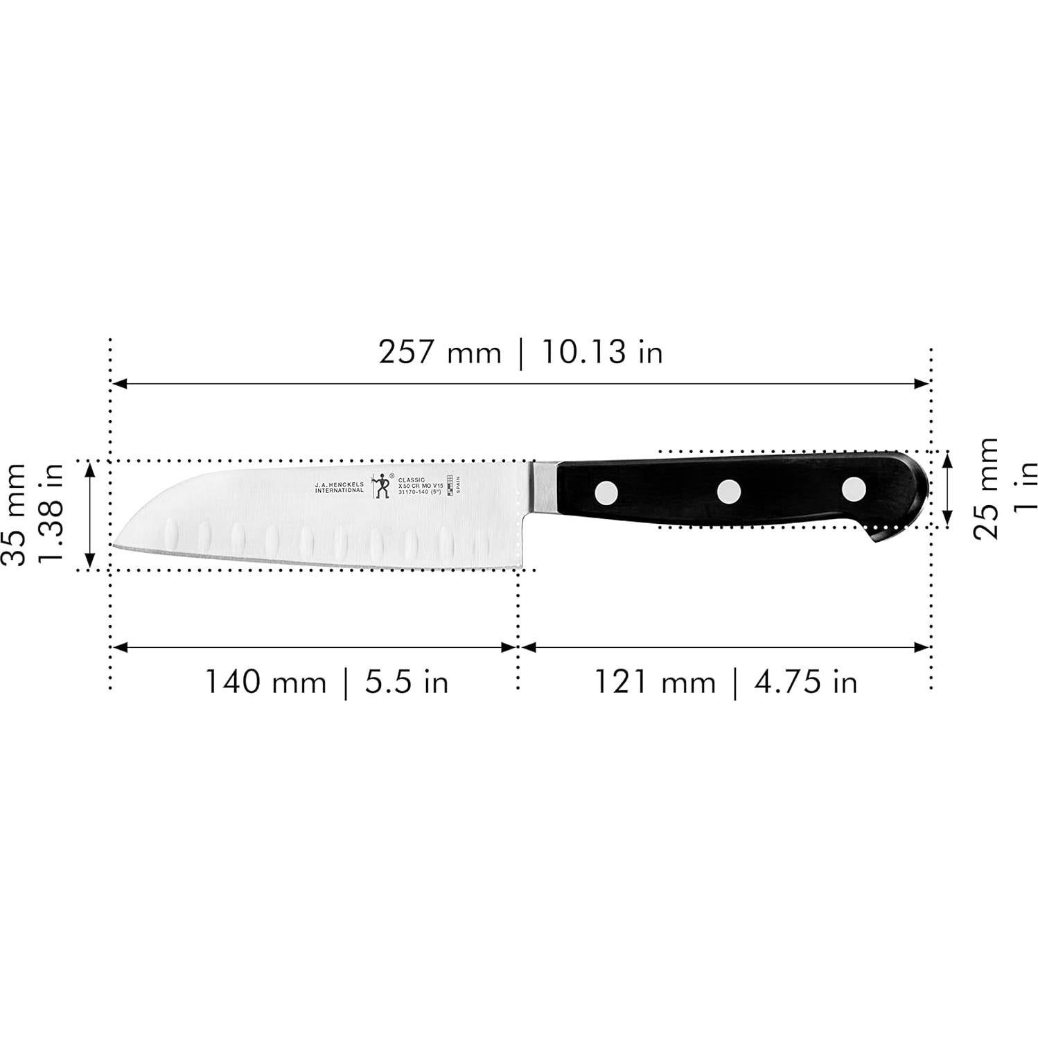 Cuchillo Santoku HENCKELS Classic 12.7 cm acero inoxidable