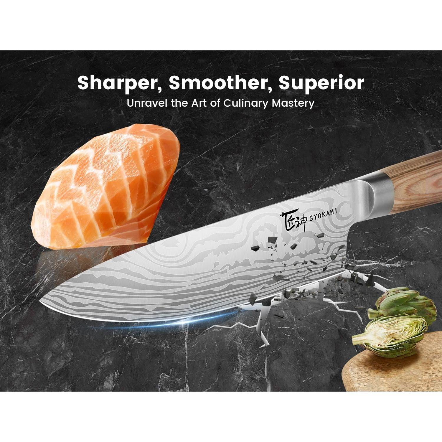 Juego de cuchillos de cocina SYOKAMI 14 piezas con bolsa enrollable