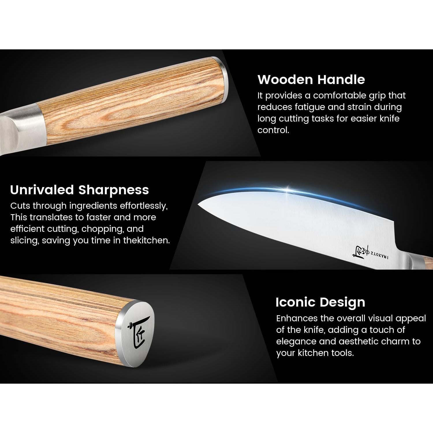 Juego de cuchillos de cocina SYOKAMI 14 piezas con bolsa enrollable