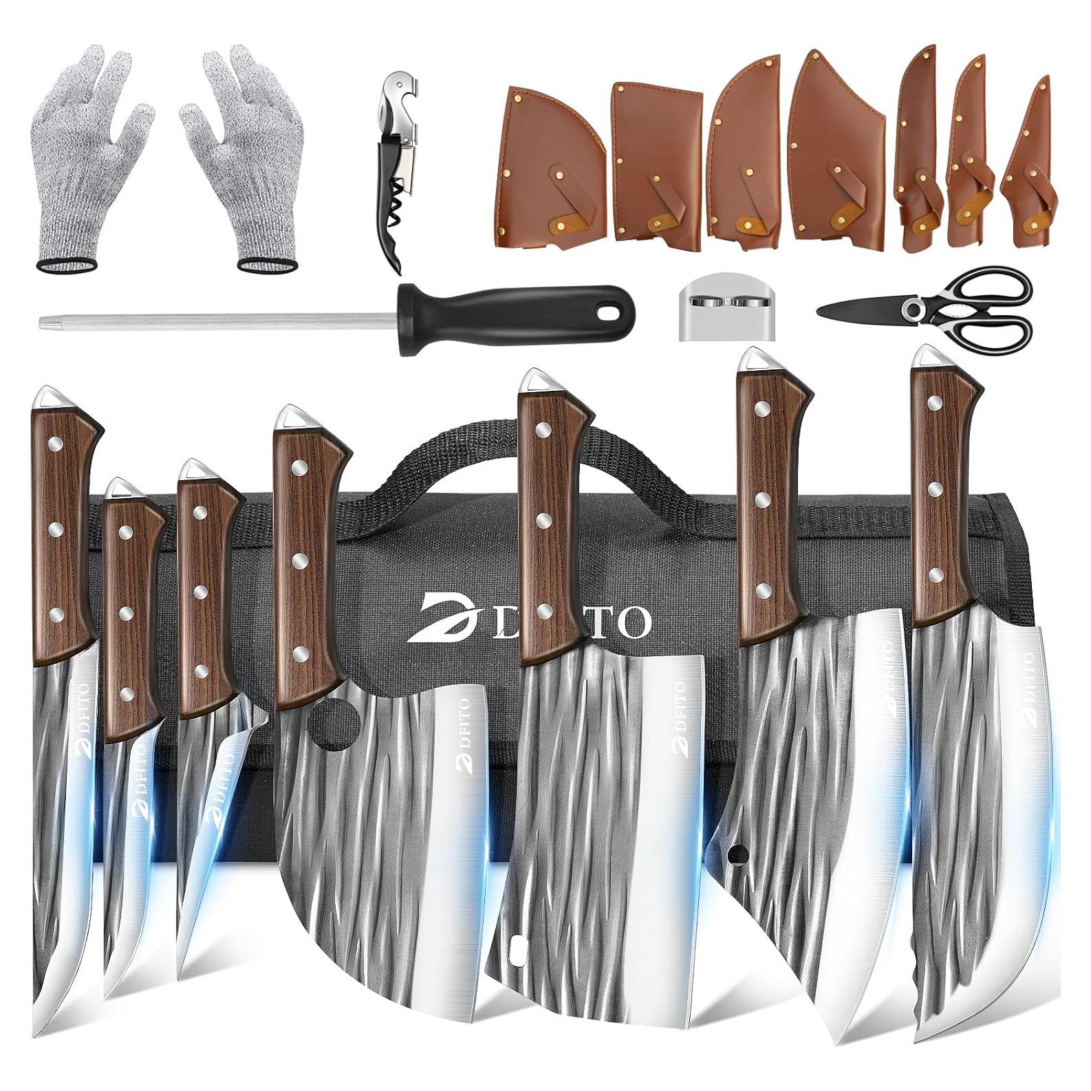 Juego de Cuchillos de Carnicero Dfito 14 Piezas Acero Inoxidable