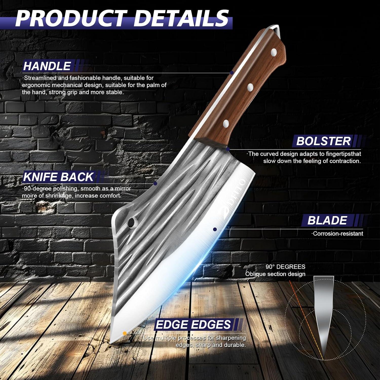 Juego de Cuchillos de Carnicero Dfito 14 Piezas Acero Inoxidable