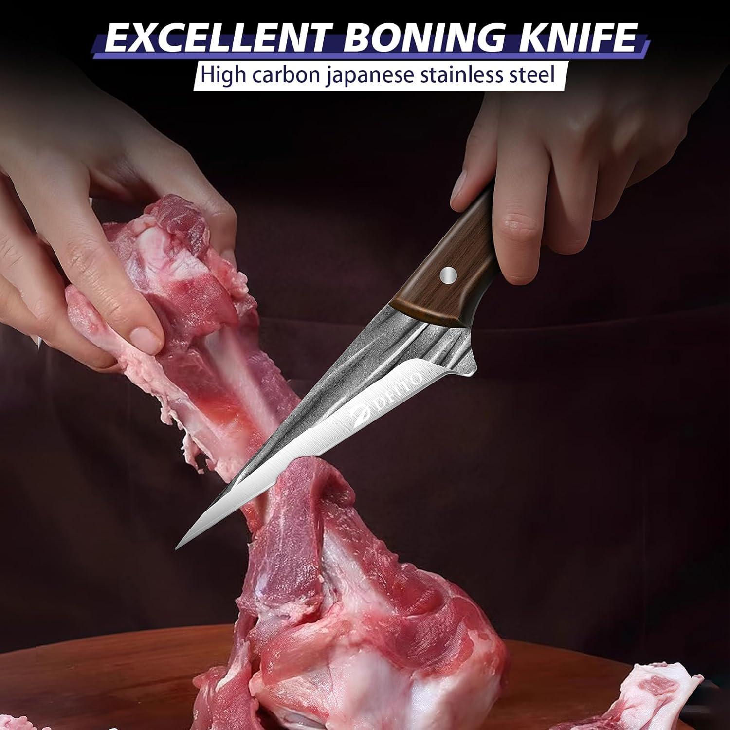 Juego de Cuchillos de Carnicero Dfito 14 Piezas Acero Inoxidable