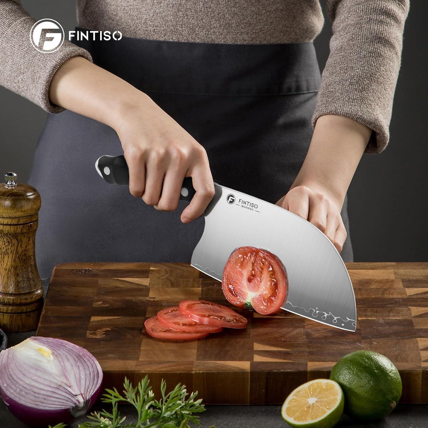 Cuchillo de Hacha de Carne FINTISO 6.5" Acero Inoxidable G10