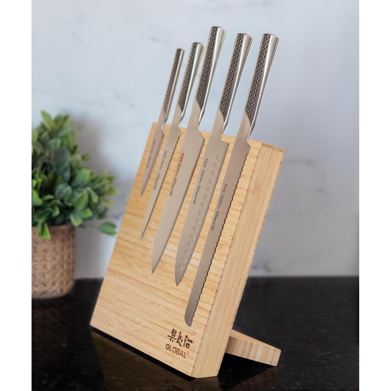 Conjunto de Cuchillos Global Ukon 6 Piezas con Caballete Magnético