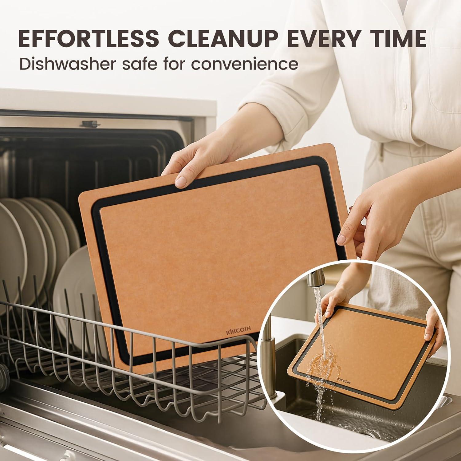 Juego de 3 Tablas de Cortar Kikcoin con Soporte Antideslizante