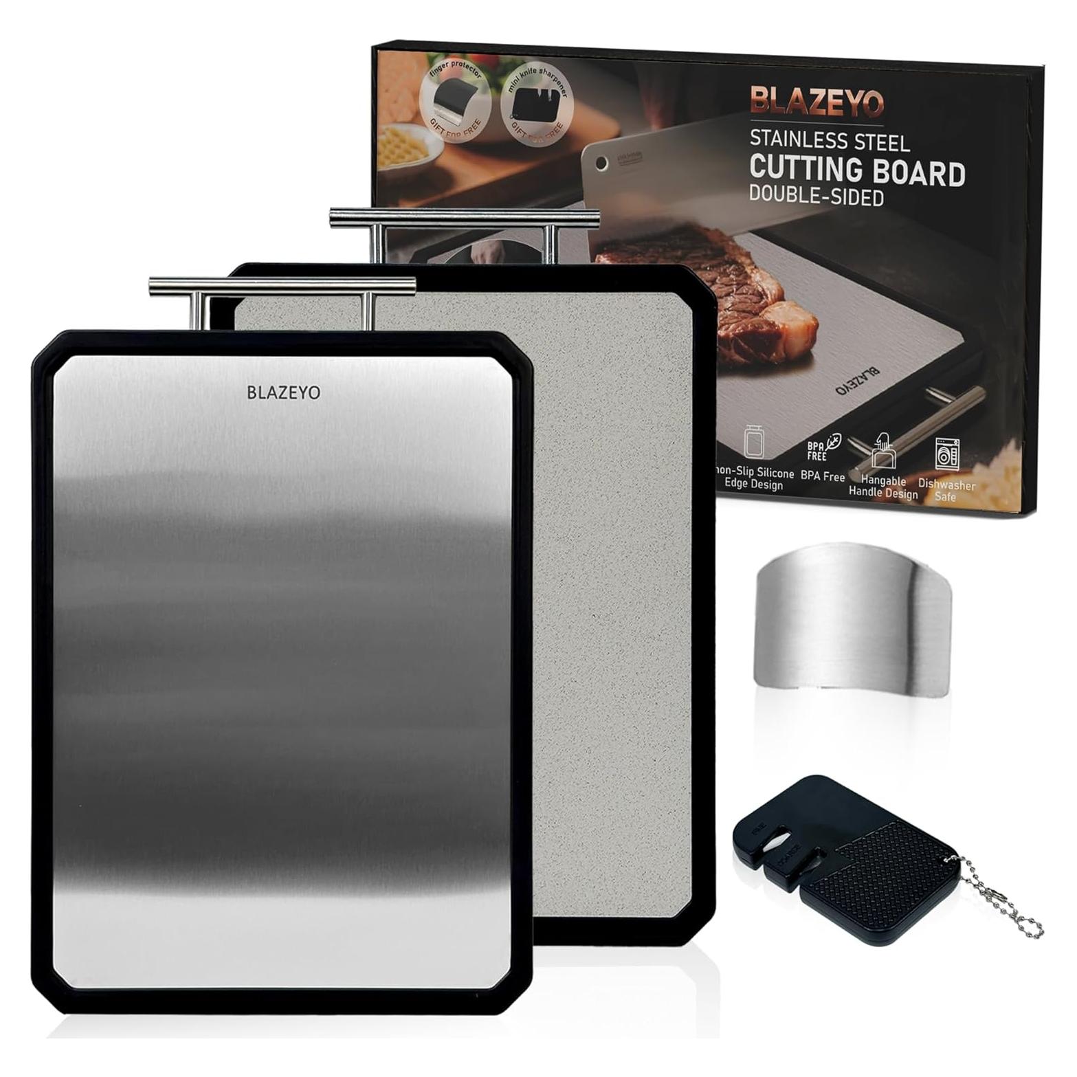Tabla de Cortar Doble Lado BLAZEYO 40.64x27.94 cm Acero Inoxidable