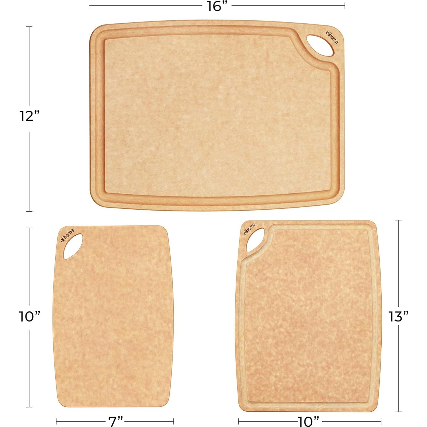Juego de tablas de cortar 3 en 1 Elihome Classic Series